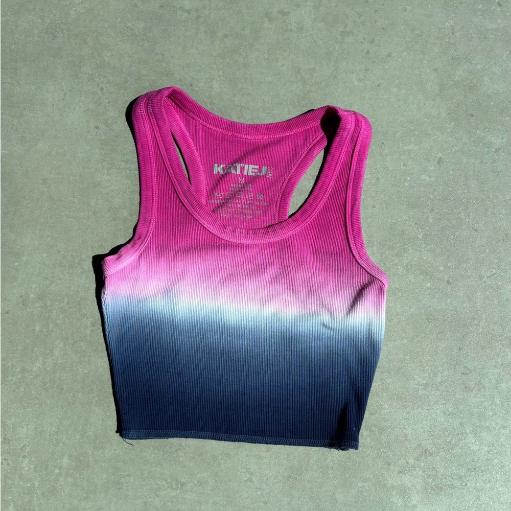 Katie J NYC Pink & Blue Ombre Livi Tank Top